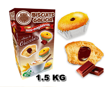 MINI MAGDALENAS RELLENAS DE CHOCOLATE BISCUITS GALICIA